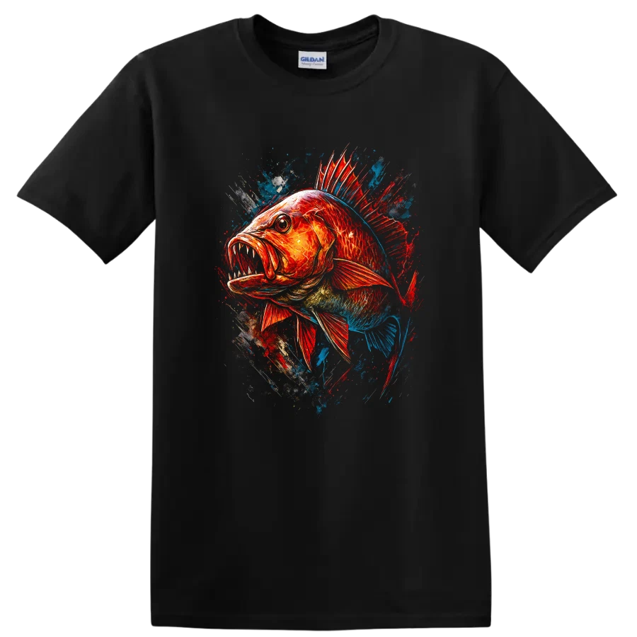 Fish Graphic Art T Shirt Ocean Fishing Sports Creative Design Tee