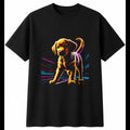 Neon Puppy Neon Glow Dog Cute Mens T-Shirt Black 100% Cotton Kawaii