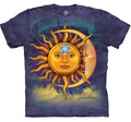Sun Moon Lunar Solar Shining Star Yin Yang Mountain Purple Cotton T-Shirt M-5X