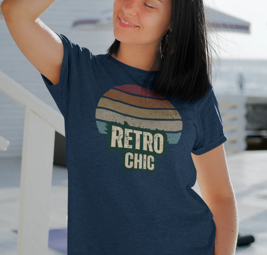 Retro Chic Sunset Logo T-Shirt – Stylish & Nostalgic design tee Unisex outerwear