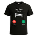My Bed is Calling Lazy Boy Graphic Funny Novelty Party Men's T-Shirt Tee Top