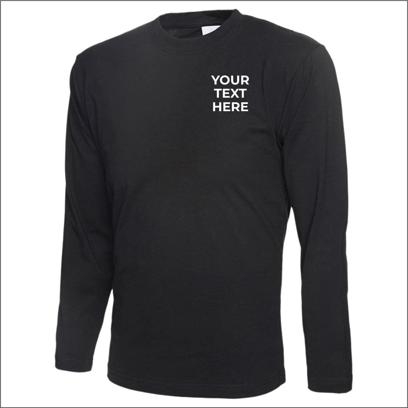 Personalised Long Sleeve T-Shirt Custom Text Printed Workwear, Workout T Shirt