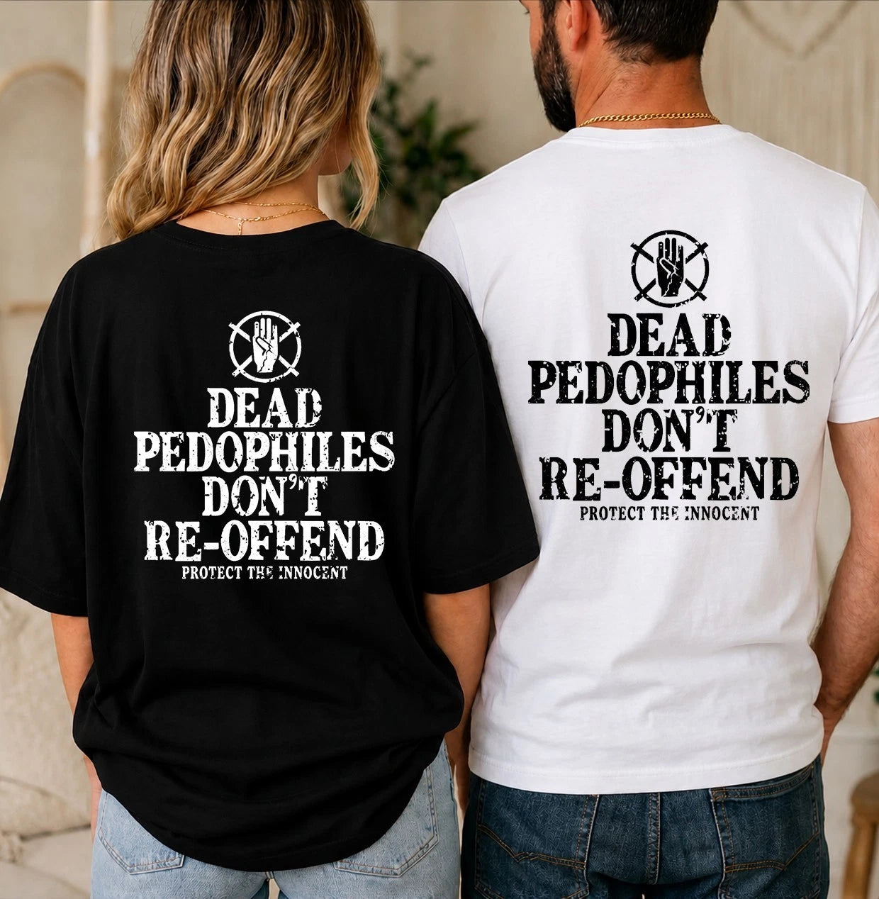 Dead Pedophiles Don't Reoffend Unisex Mens Women T shirt Gift Tee Top Xmas