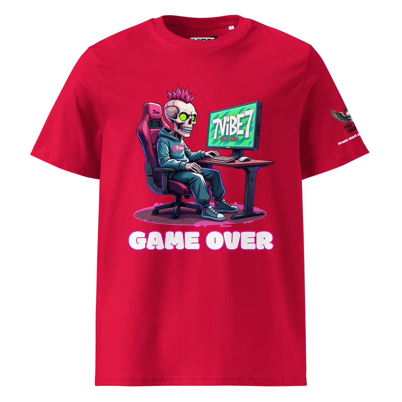 Unisex organic cotton t-shirt Punk Gamer 7Vibe7 Urban Streetwear Graffiti Style