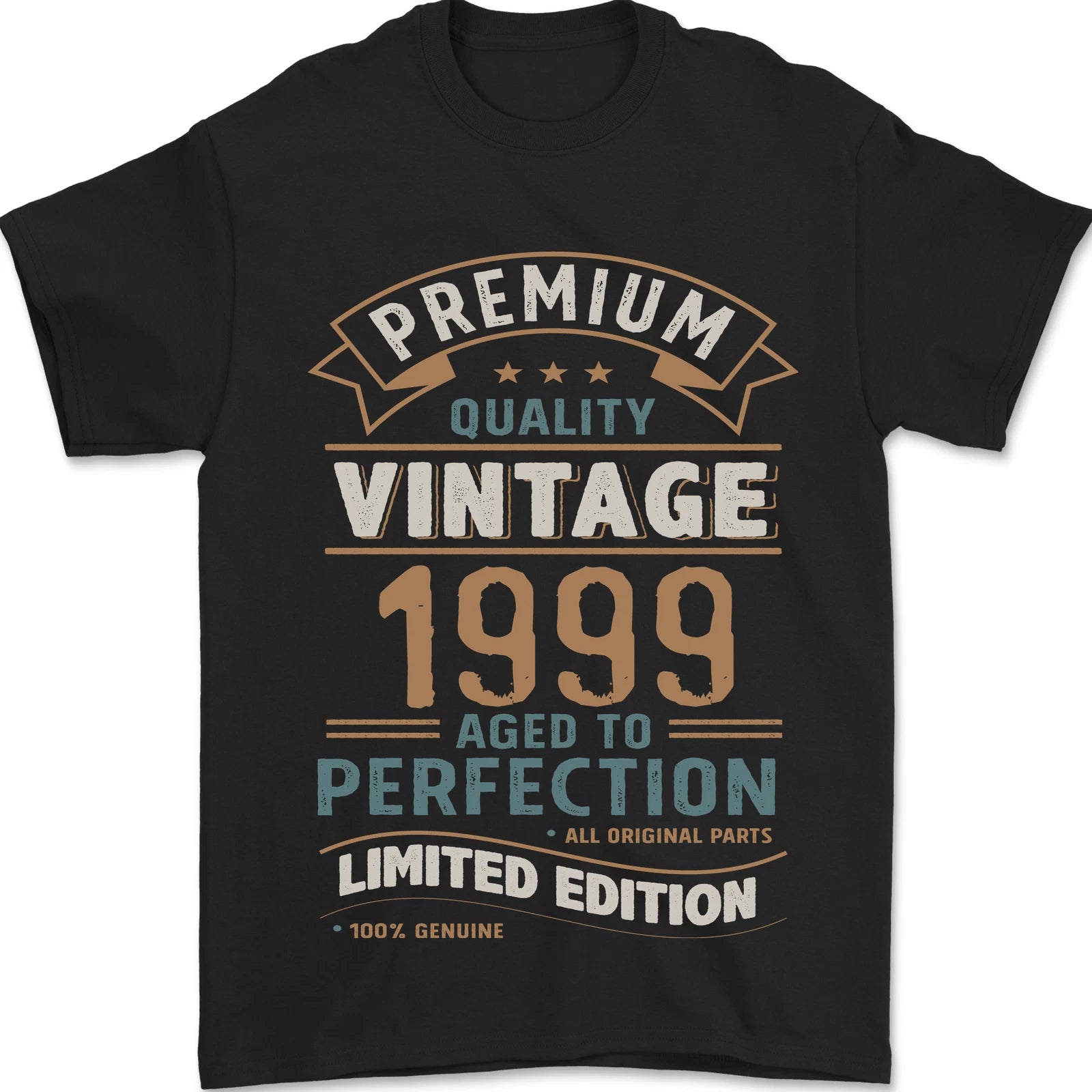 Premium Vintage 27th Birthday 1999 Mens T-Shirt 100% Cotton