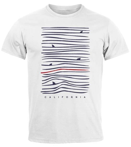 Men's T-Shirt Front Print Minimalism Waves Sea Print Print Shirt Summer