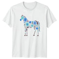 Beautiful Boho Floral Horse Silhouette Womens T-Shirt Floral Horse Birthday
