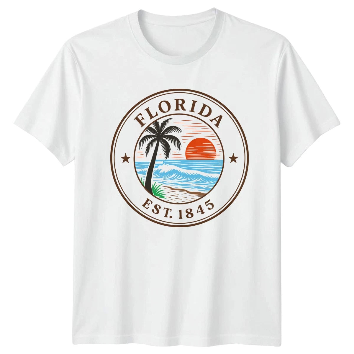 Florida Est 1845 T-Shirt Coastal Beach State Pride Gift For Him And Her