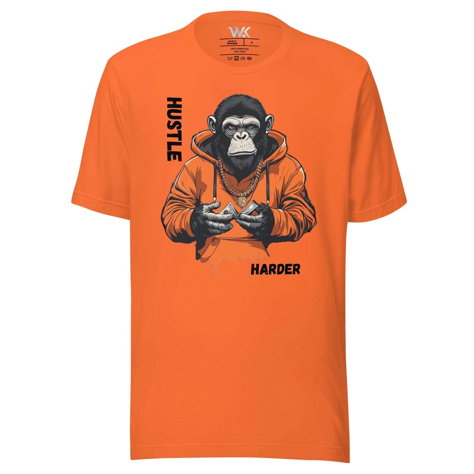 Streetwear Graphic Tee - Hustle Harder Ape Tee