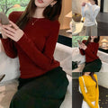 Long Sleeve Crew Neck T Shirt for Women Y2k Style Slim Pullover Top Basic