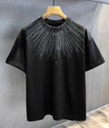 New Men Luxury Diamond Rhinestones Black Gray T-Shirt High Quality