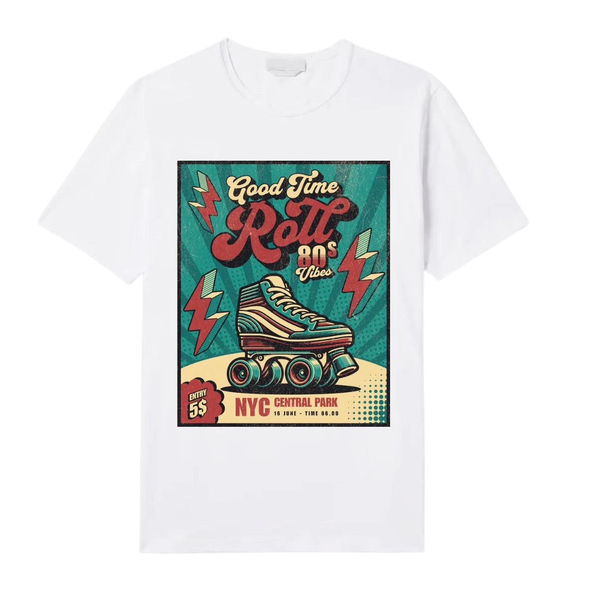 80s Roller Skate T-Shirt Retro Good Time Roll Vintage Vibes Graphic Tee Unisex