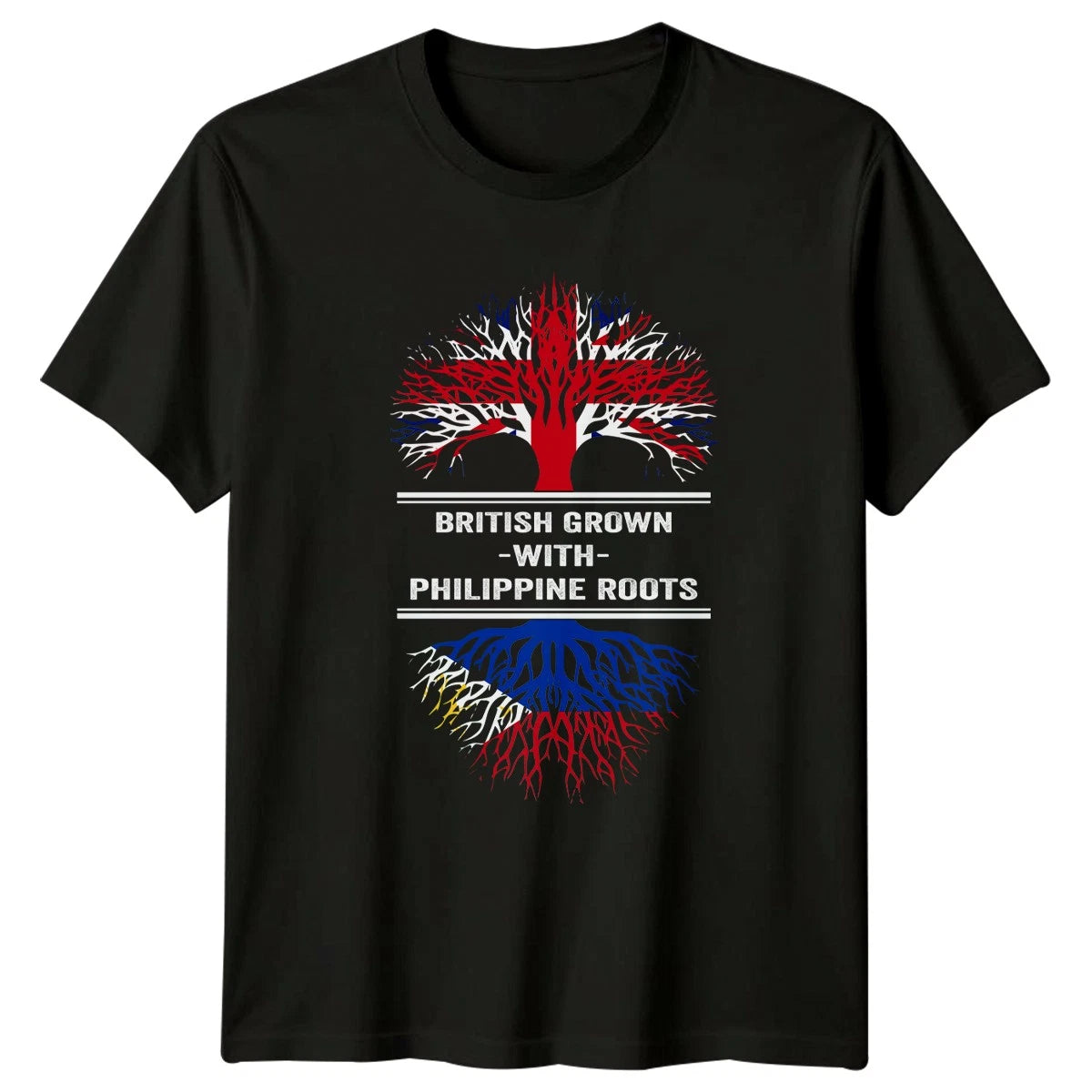 British Grown With Philippine Roots T-Shirt Dual Heritage Cultural Identity