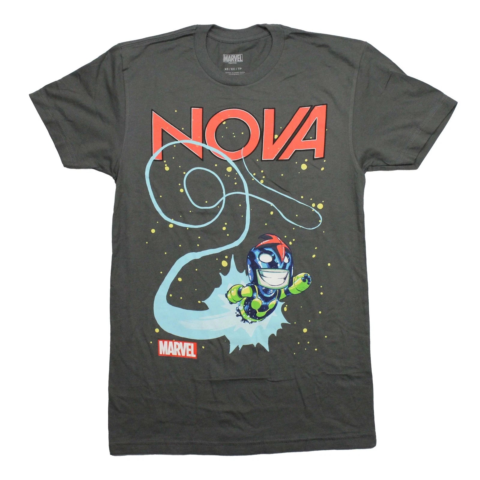 Nova New Adult T-Shirt - Chibi Skottie Younng Art Flying Below Name