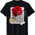 Streetwear Graphic Dark Floral Urban Aesthetic Tee T-Shirt, ON Back