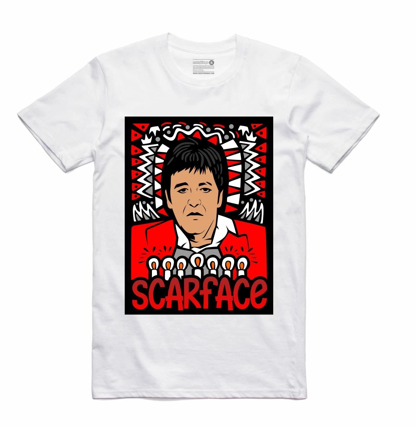 NEW Streetwear on Demand CANDLES SCARFACE WHITE Tee Shirt SMALL-3XLARGE LIMITED