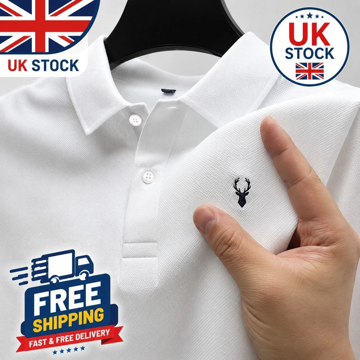Men's Summer Embroidered Polo Shirt Fashion Short Sleeve T-Shirt Top Tee