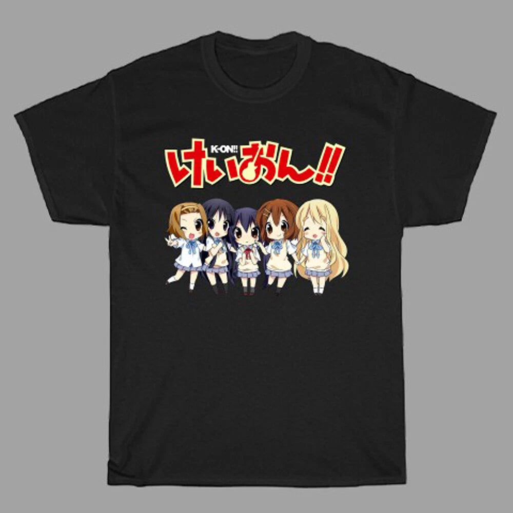 K-On Anime Cartoon Men's Black Size S to 5XL