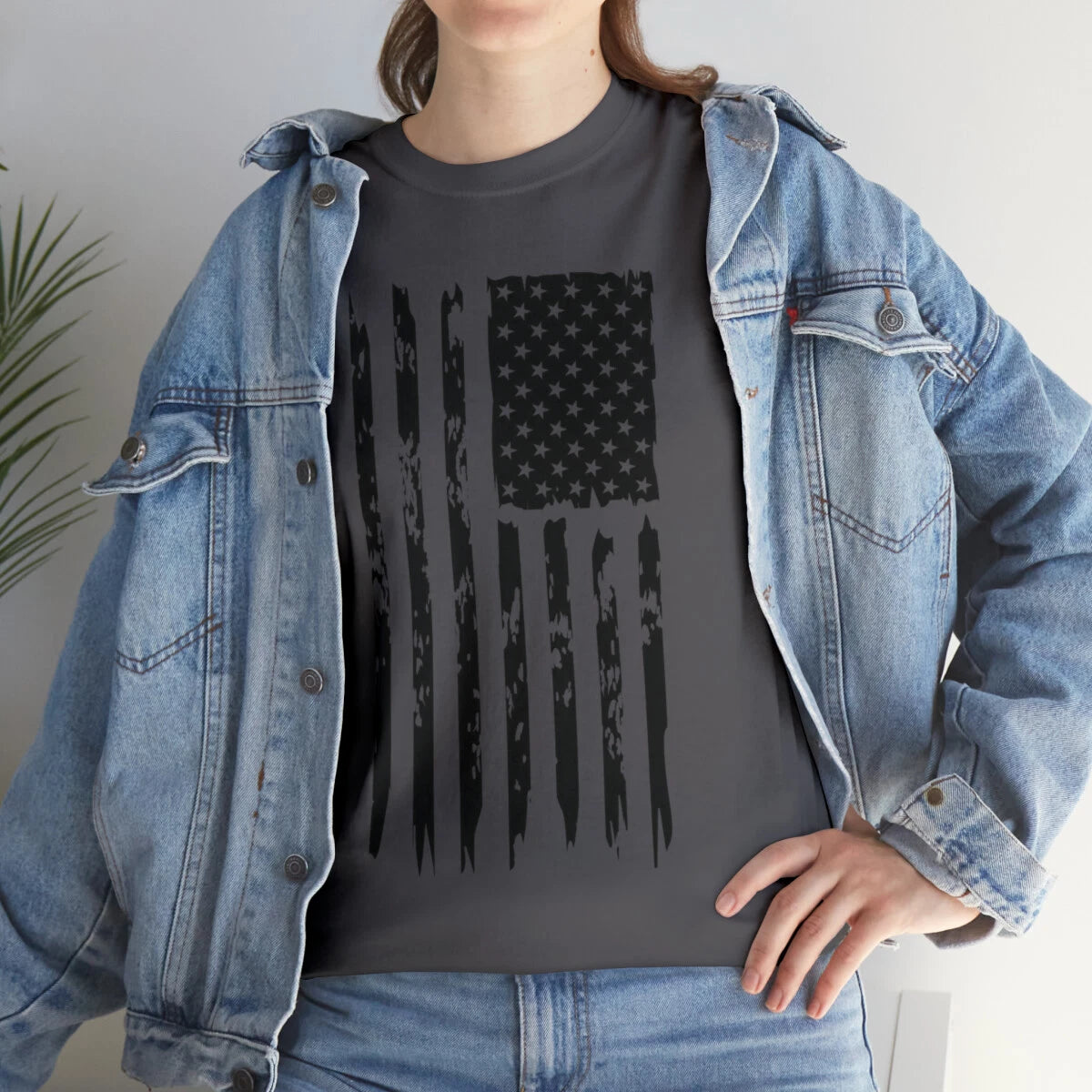 American Flag Shirt - Black & White - Men & Women