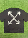 OFF-WHITE "Chalk Arrows" Black Skate T-Shirt Size Medium