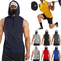 Men's Gym Sleeveless Hoodie Fitness Sports Muscle Hooded Vest T Shirt Tops Tank