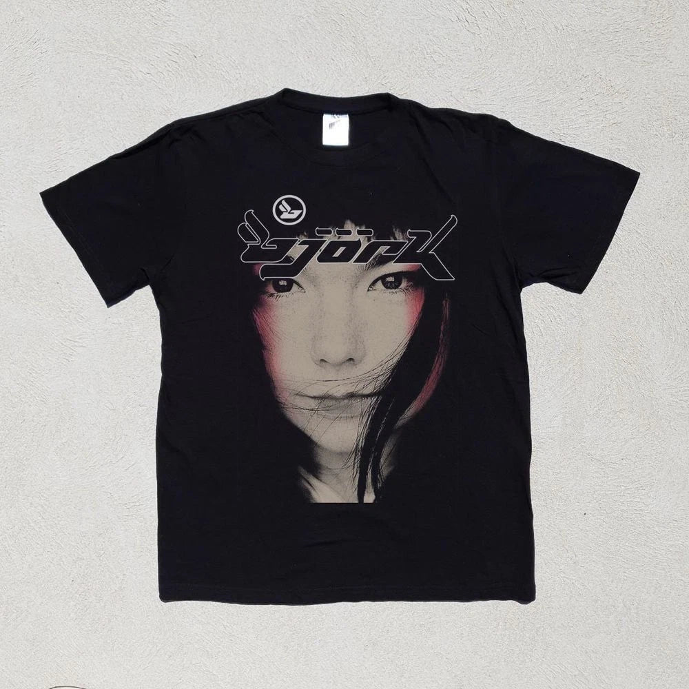 Bjork Debut Face Black Classic Style Cotton Unisex T-shirt