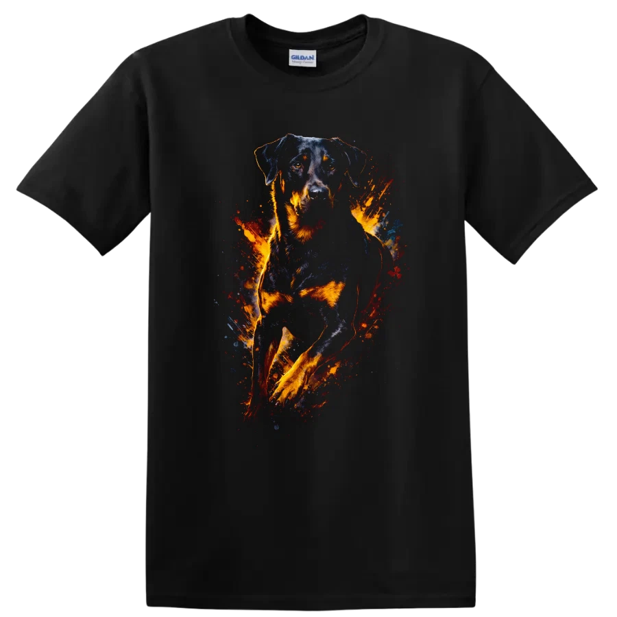 Rottweiler Dog Graphic Art Colorful Design T Shirt Creative Animal Tee