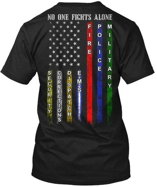 No One Fights Alone - Security Corrections T-Shirt Made in the USA Size S to 5XL