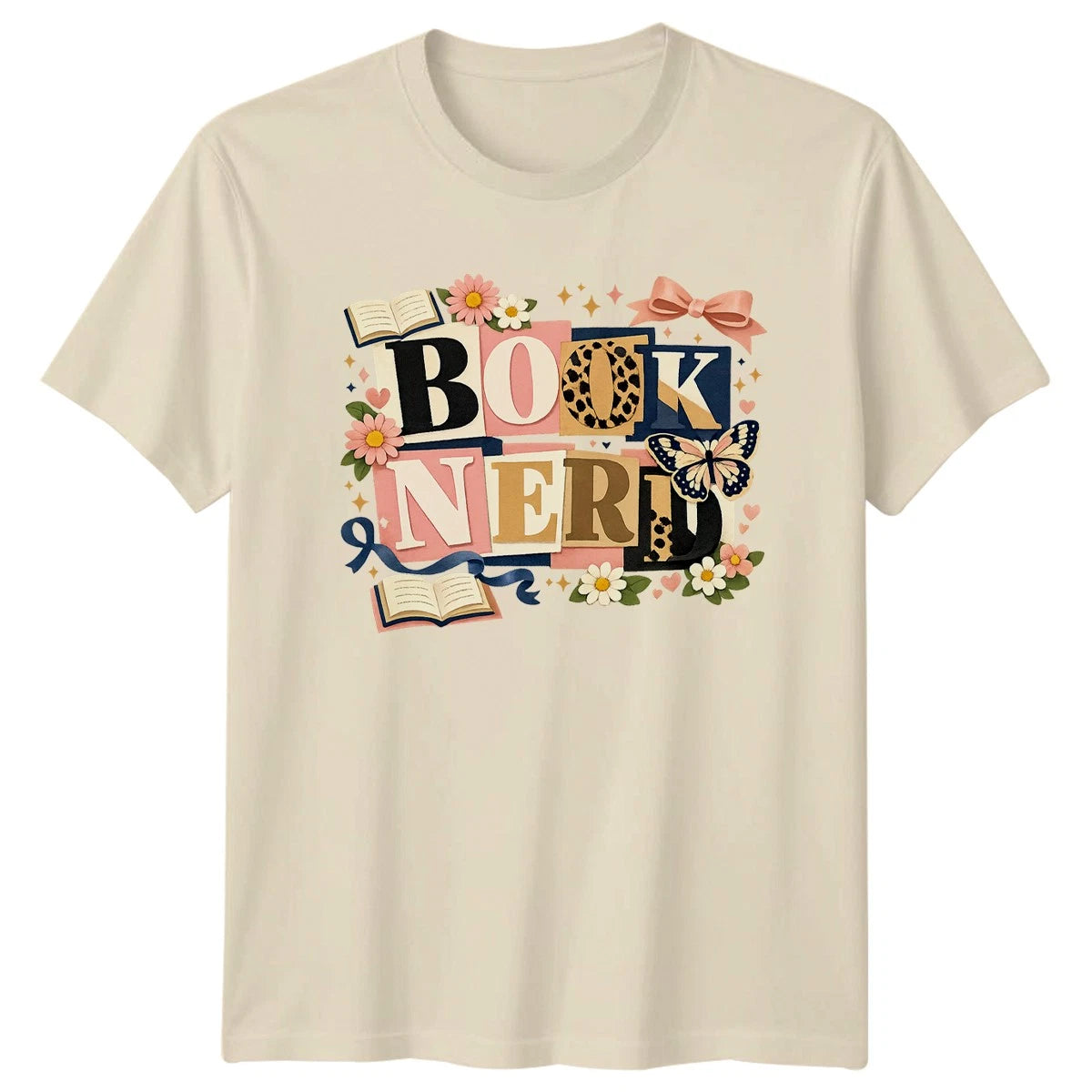 Book Nerd T-Shirt Cute Floral Retro Gift For Her Book Lover Nature Lover Gift