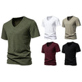 Men's Short Sleeve Fashion T-Shirt Classic Casual Slim V-neck Shirts