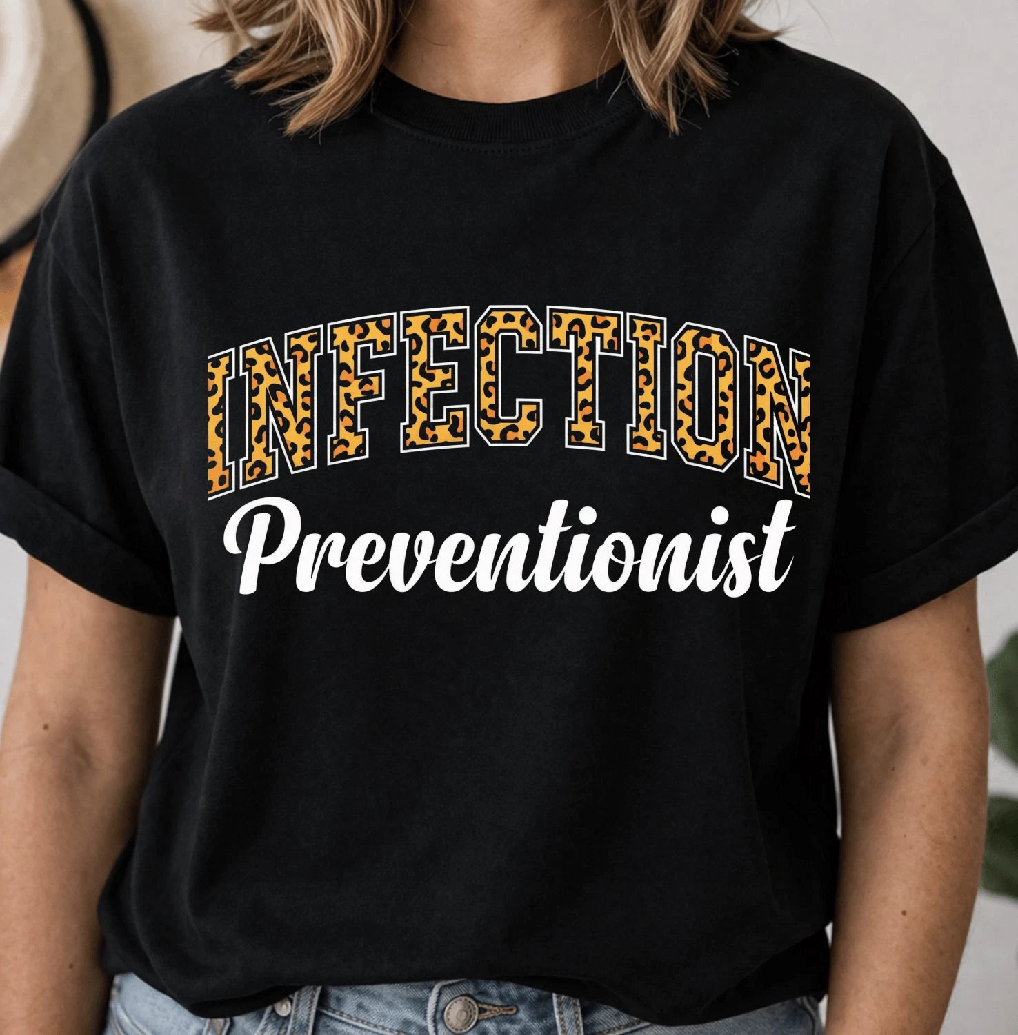 Infection Preventionist Leopard Print Collegiate Nurse Shirt Gift Trendy Tee