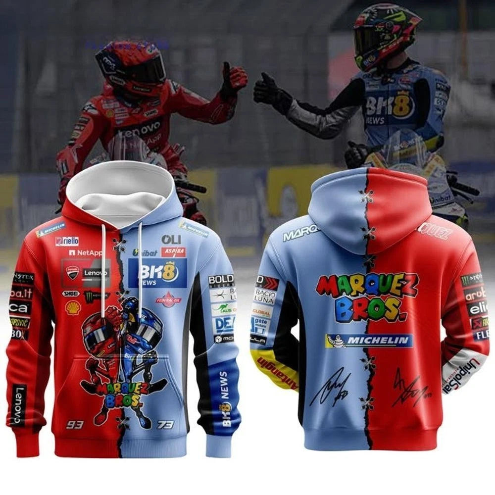 Marquez Bros Du cati x Gresini BK8 for Moto GP Fans Hoodie