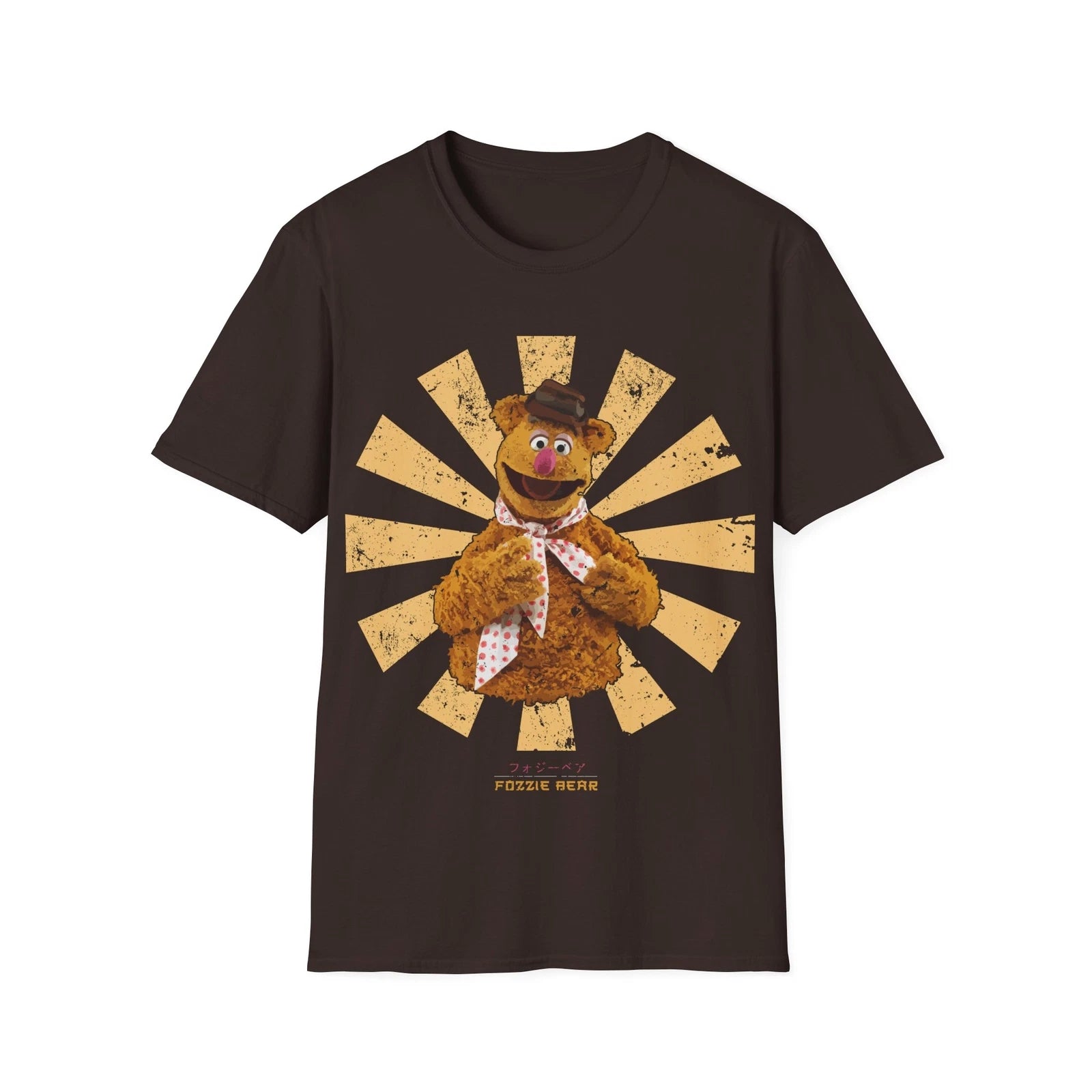 Fozzie Bear Retro Japanese Muppets Men's Fitted Short Sleeve Tee