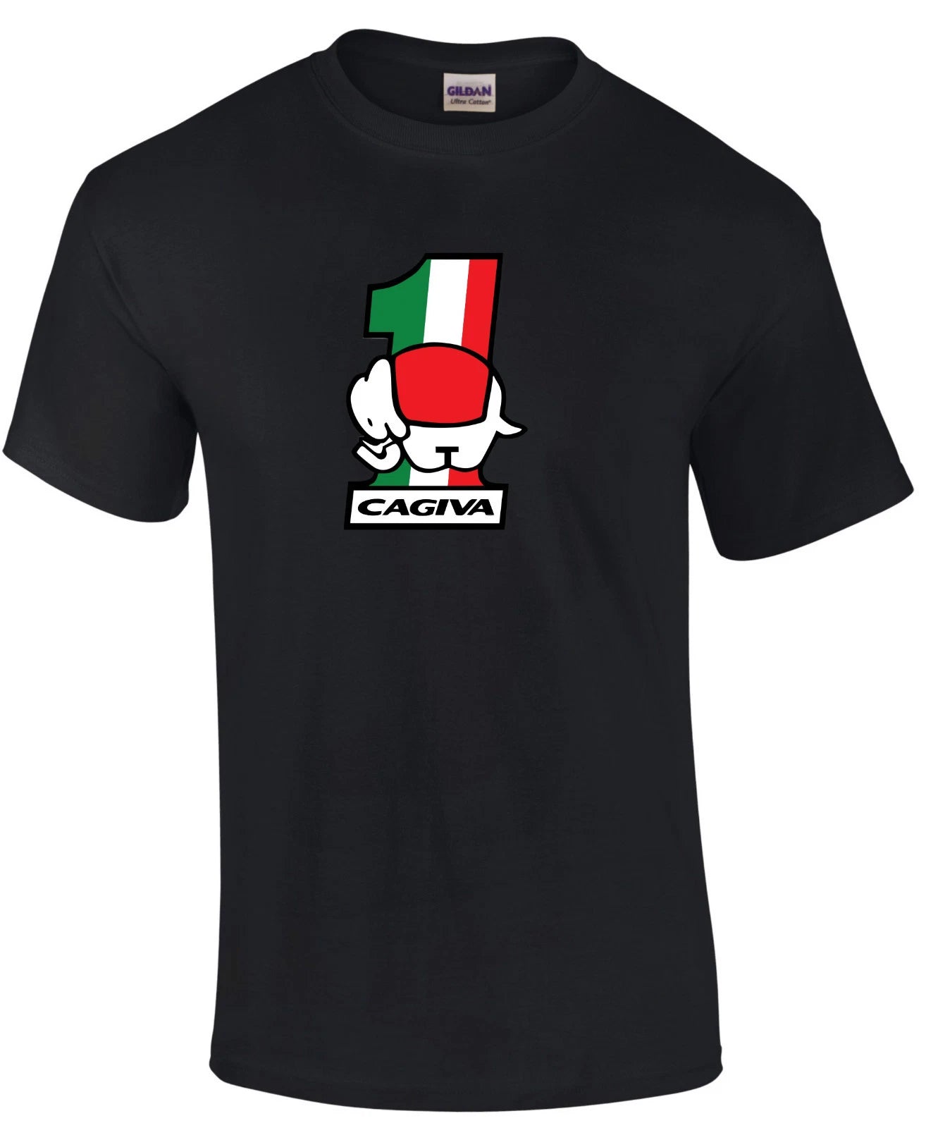 Cagiva Elephant Number 1l Style  Motorcycle Printed T Shirt in 6 Sizes