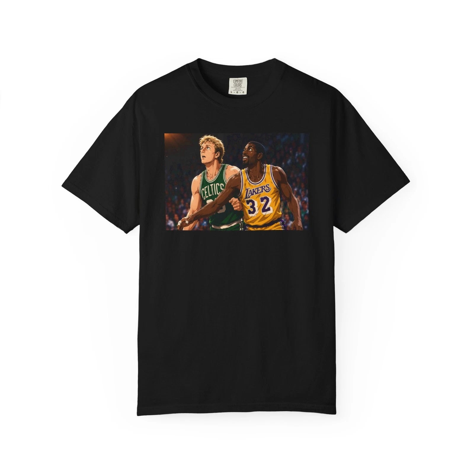Magic Johnson vs Larry Bird Shirt Lakers Celtics NBA Basketball 80s Anime Art