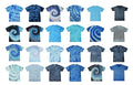 Blue Tie Dye T-Shirts Colortone Adult S-5XL Cotton Multi Style Spider Crystal