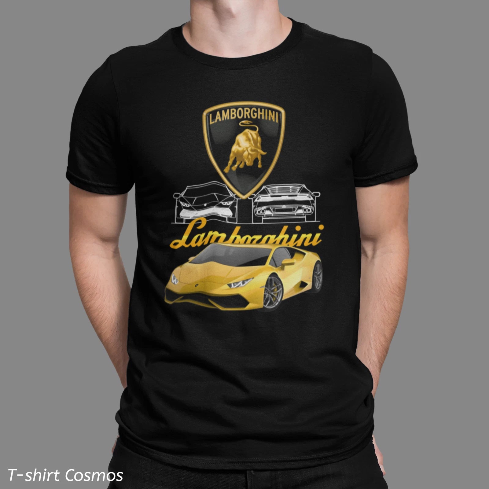 Retro Lamborghini Black bull Car T-shirt, classic car, Dads gift, old school