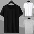 Fashion Men Round Neck Solid Short Sleeve Shirts Casual Slim Fit T Shirt Tee Top