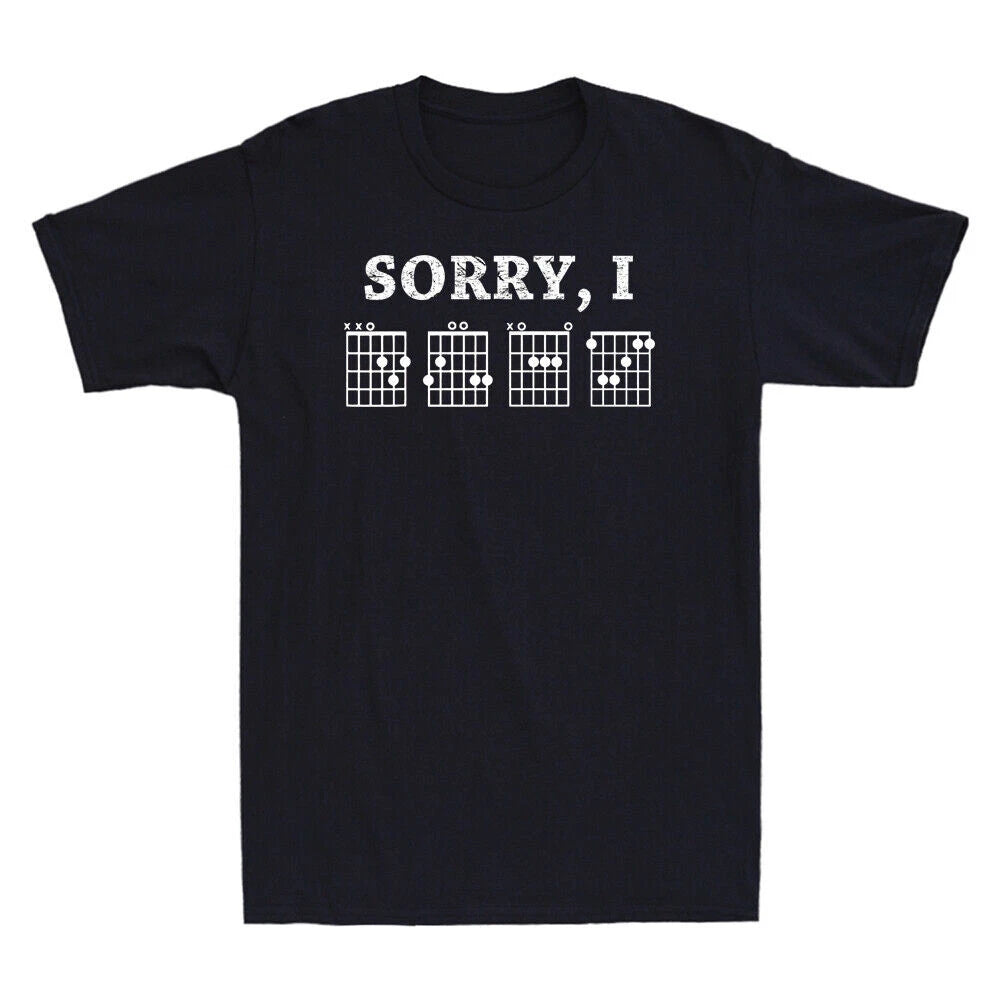 Sorry I-DGAF Funny Hidden Message Guitar Chords For Lover T-Shirt Short Sleeve
