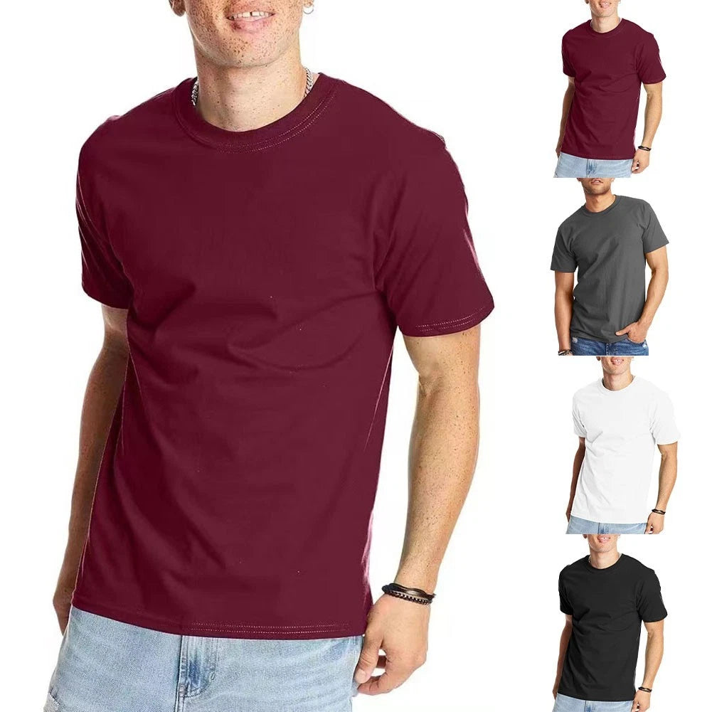 Men's Polyester Spandex Short Sleeve T Shirt Round Neck Base Layer Slim Fit Top