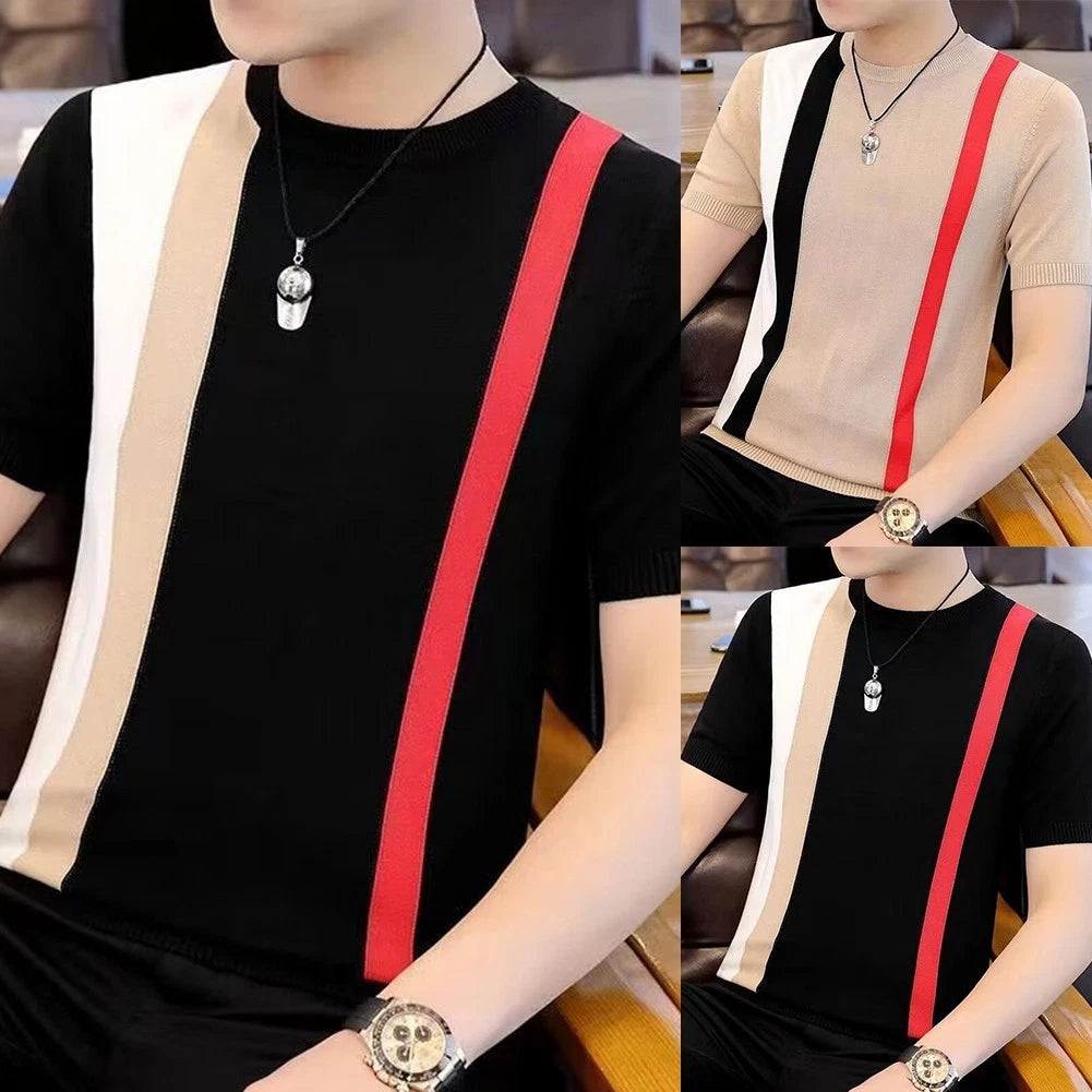 Korean Style Shirt Men Slim Fit Tee Casual Wear Korean Style Short Sleeve