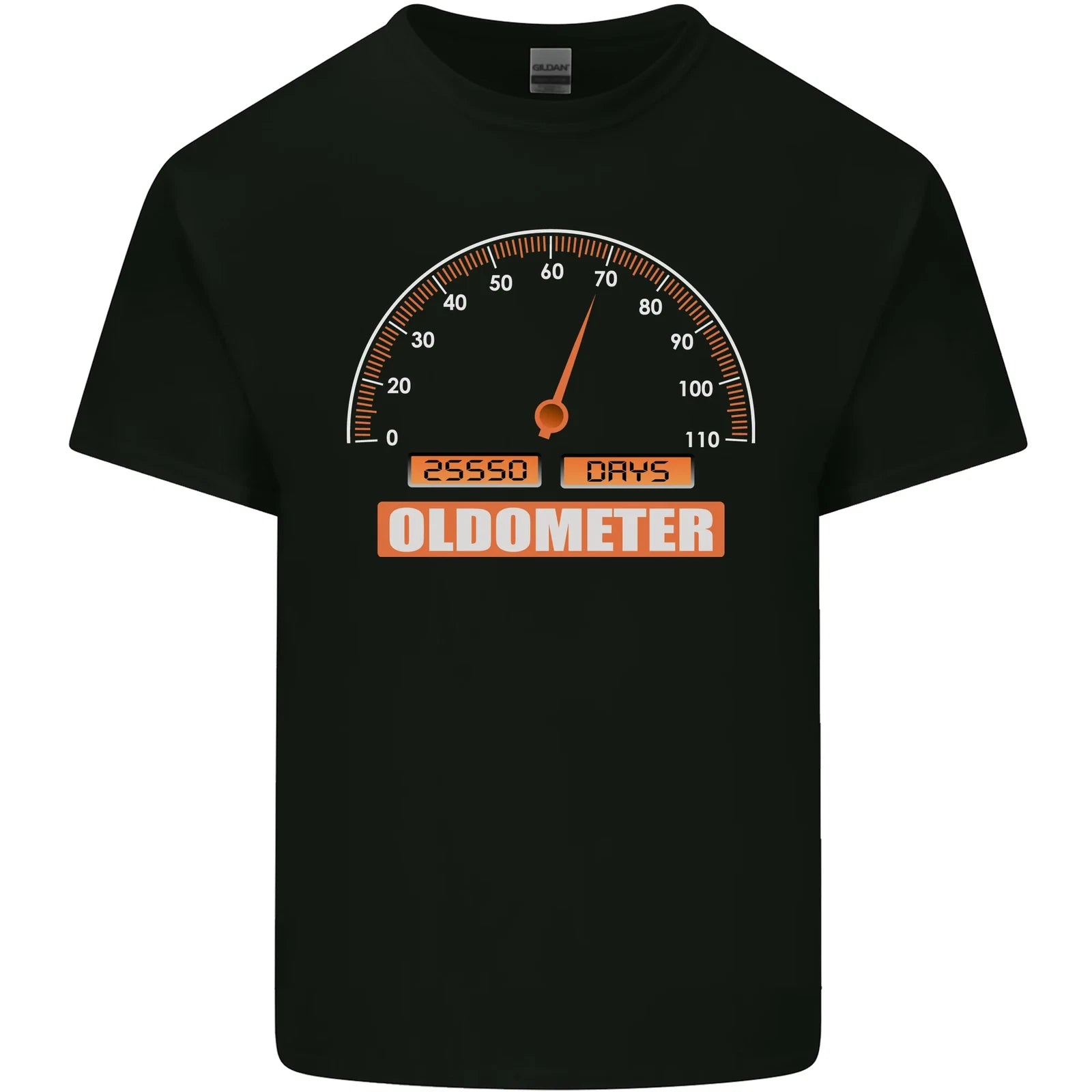 70th Birthday 70 Year Old Ageometer Funny Mens Cotton T-Shirt Tee Top