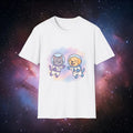 Space Buddies 2 Unisex Softstyle Tee - Cute Cat and Dog Design