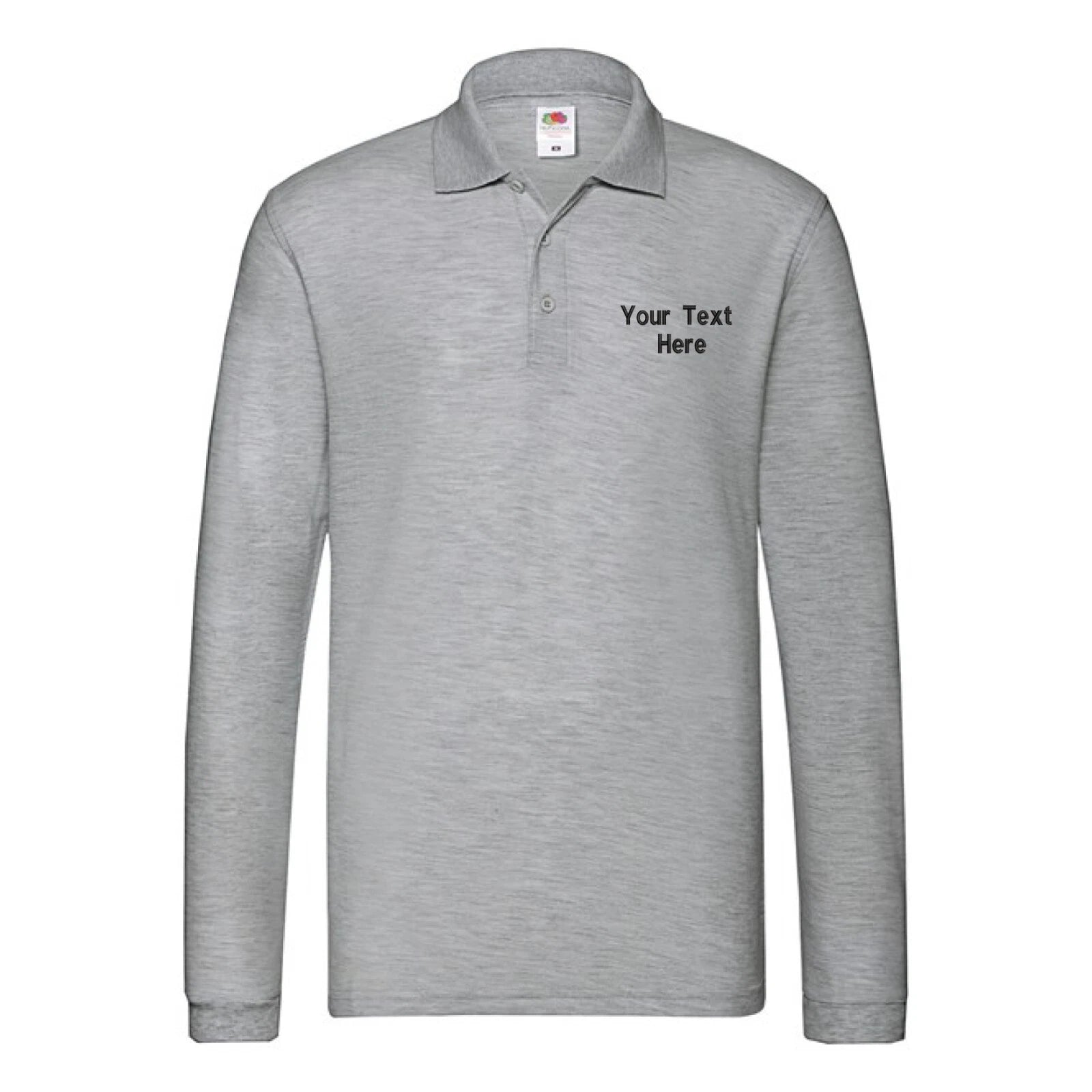 Personalised Custom Embroidered Fruit of the Loom Premium Long Sleeve Polo SS258