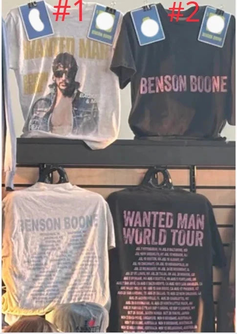 Benson Boone Shirt Wanted Man World Tour Concert Merch 2026 Reprint