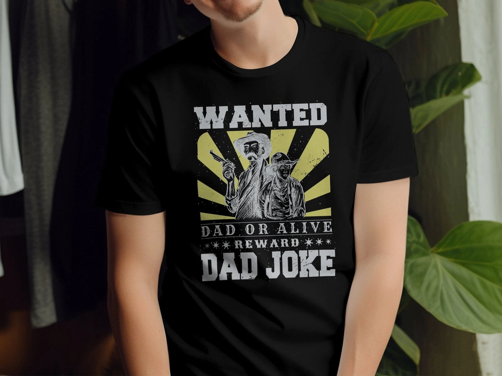 Vintage Western Wanted Poster T-Shirt, Funny Dad Joke Pun Tee, Cool Father's Day
