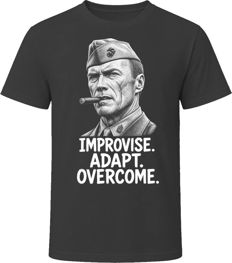 Gunny Highway Improvise Adapt Overcome Iconic 80s Movie T Shirt