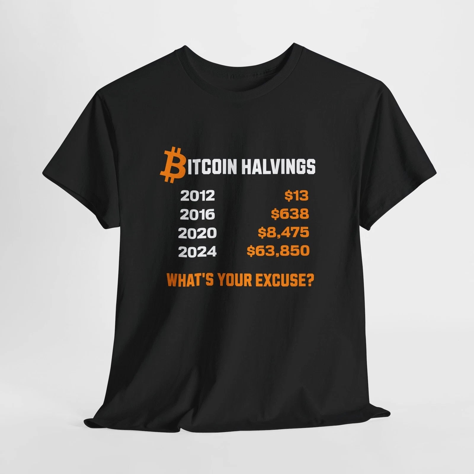 Bitcoin BTC Halving Heavy Cotton Tee, Bitcoin Merch, Cryptocurrency Shirt