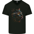 A Fantasy Cat With Cool Colours 2 Mens V-Neck Cotton T-Shirt