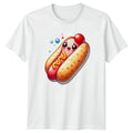 Cute Happy Hot Dog With Mustard T-Shirt Kawaii Food Fast Food Birthday Gift